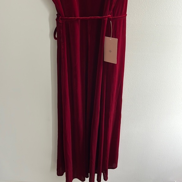 BHLDN Thrive Velvet MIDI Wrap Dress Blue Size Large NWT - Picture 13 of 16